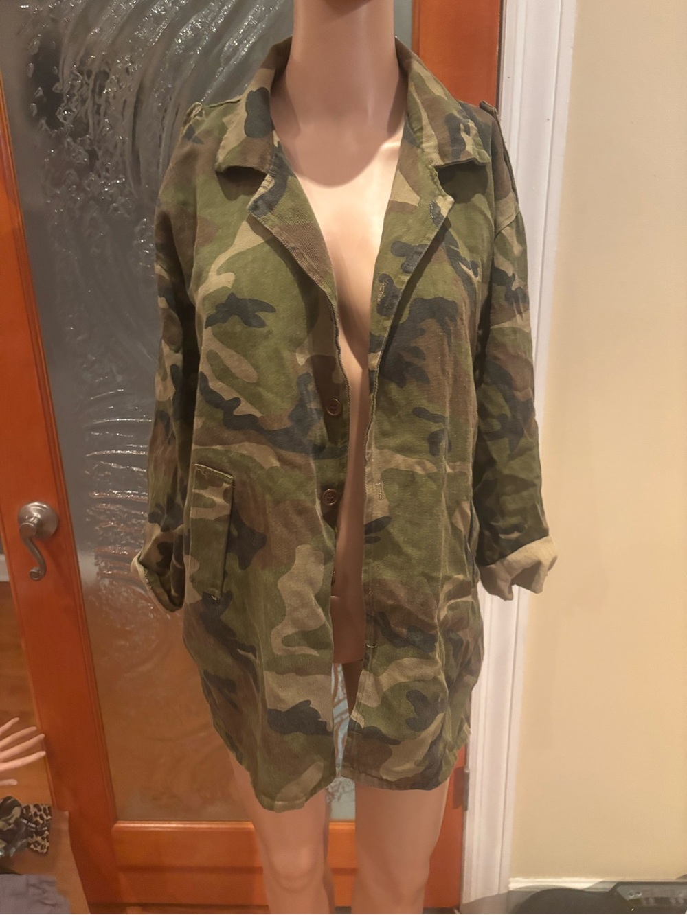 Women's Camouflage Utility Jacket - Olive Camo